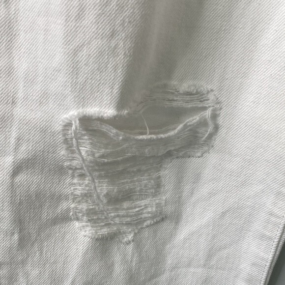 Frame Le Garcon Straight Leg High Rise Distressed Jeans Rigid Destroyed Holes - Picture 5 of 16